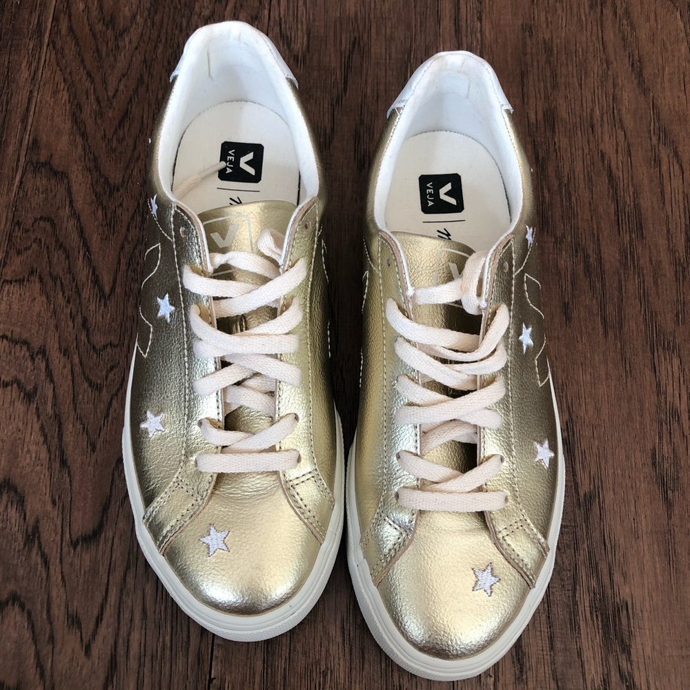 Veja metallic gold star sneakers